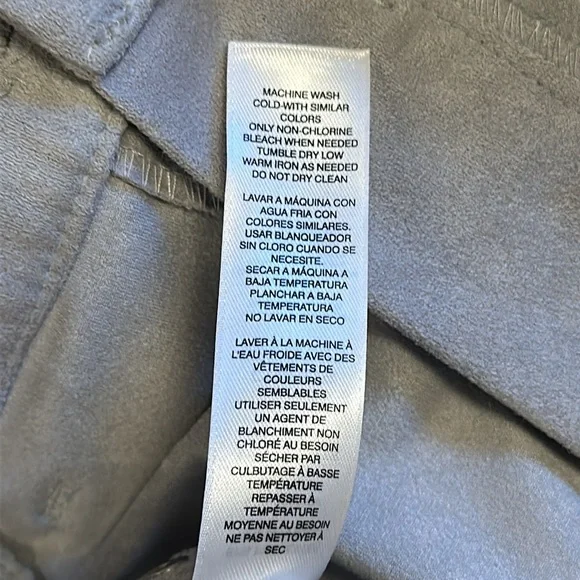 Chicos Women’s Stone Grey Faux Suede Pull On Pants - Picture 10 of 11